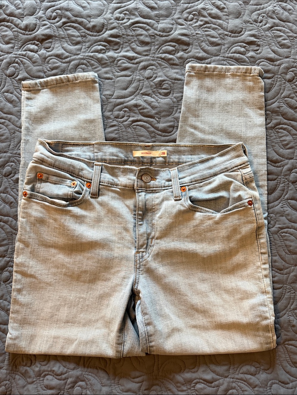 Levi's Women’s Light Gray Straight Leg Jeans